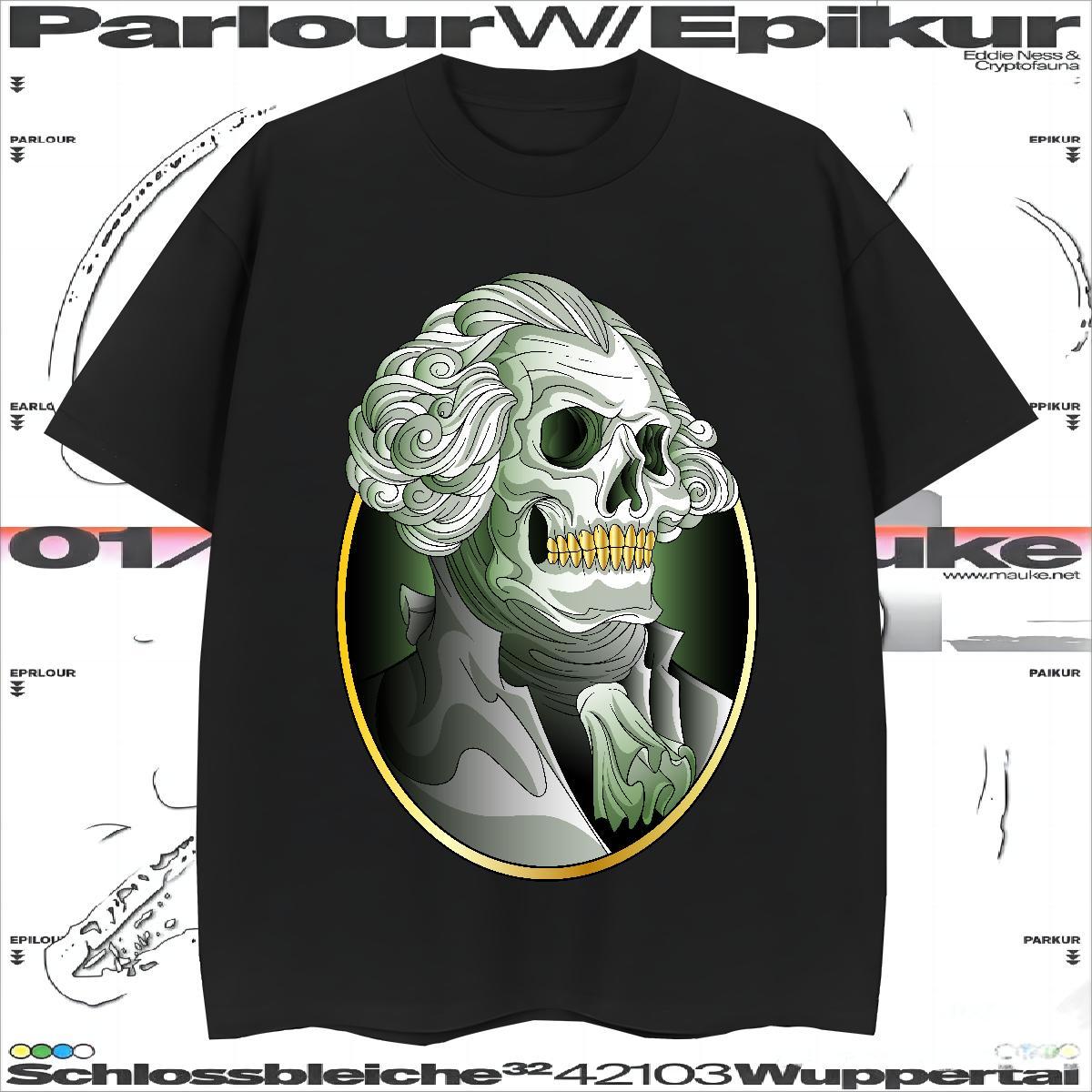 Cool Design T Shirt For Man 230g Cotton skull Beach Cartoon Print Crew Neck Breathable Men Tops Tees Designer Polos