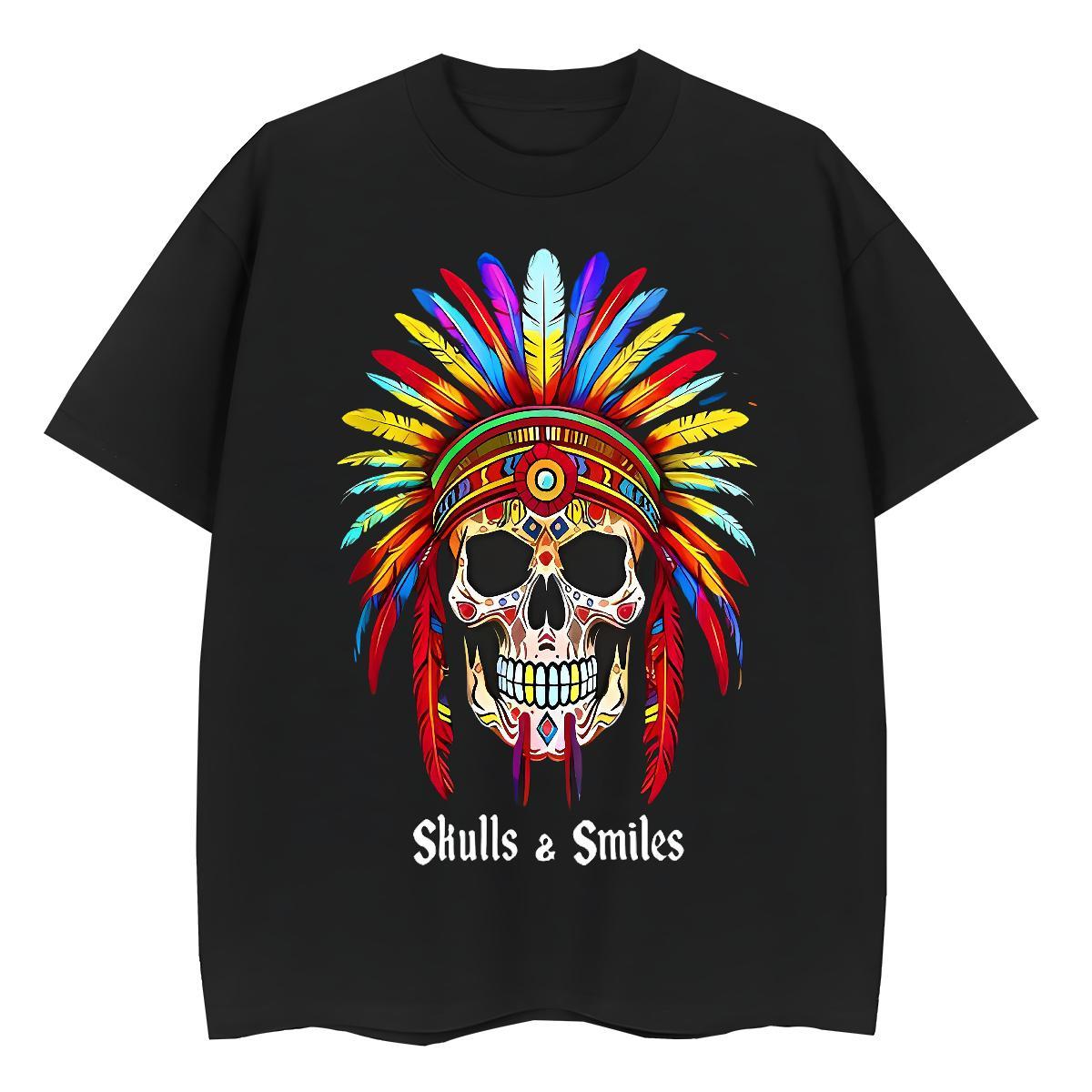 Soft Mens T Shirts 100% Cotton 230g skull Outdoor Custom Cartoon Breathable Crew Neck Men Clothes T-Shirt Classic Casual Tees Shirts