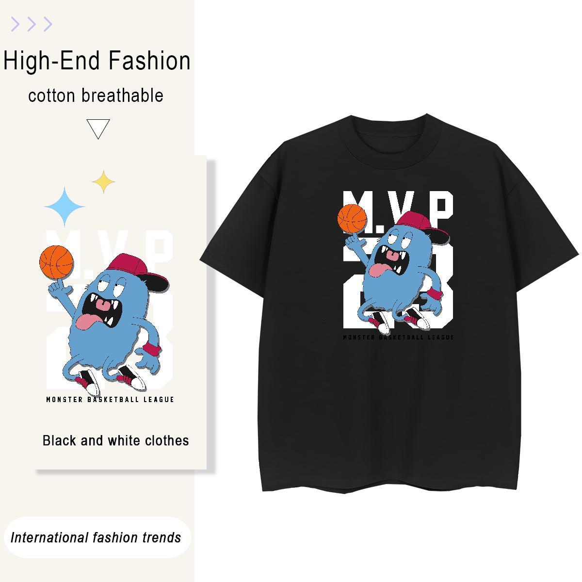 Unisex Couples T Shirts 230g Pure Cotton USA Daily Outfit T-Shirts Crew Neck Breathable Black White Top Tees
