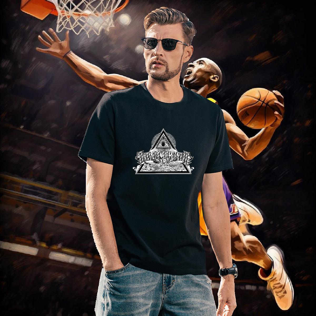 Classic T Shirt For Man 230g 100% Cotton eye of the devil Casual Oversized 4XL Crew Neck Men Tees 2024 DIY Tops Tees