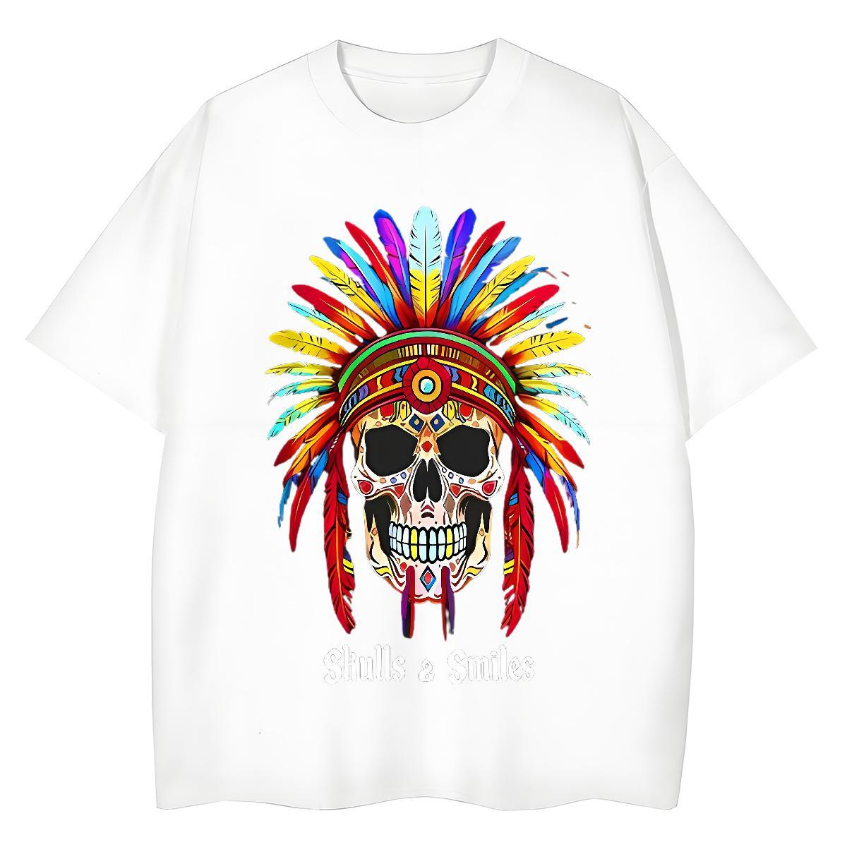 Soft Mens T Shirts 100% Cotton 230g skull Outdoor Custom Cartoon Breathable Crew Neck Men Clothes T-Shirt Classic Casual Tees Shirts