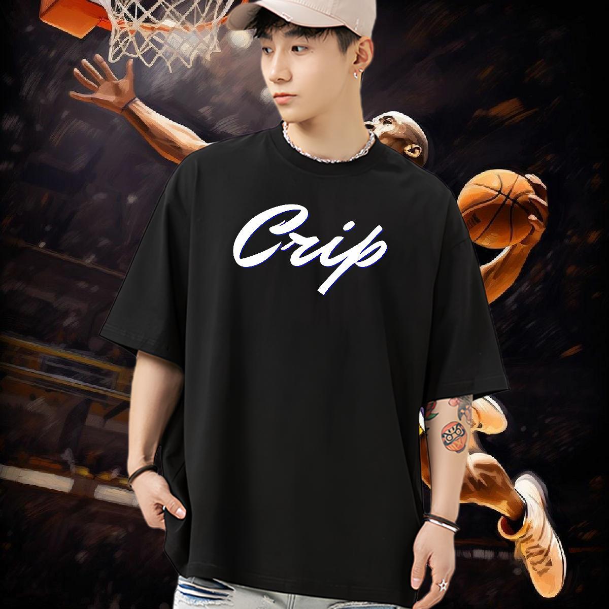 Popular T Shirts Men 100% Cotton 230g letter Sports Casual Oversized Crew Neck Couples T Shirts Fashion New Top Tees