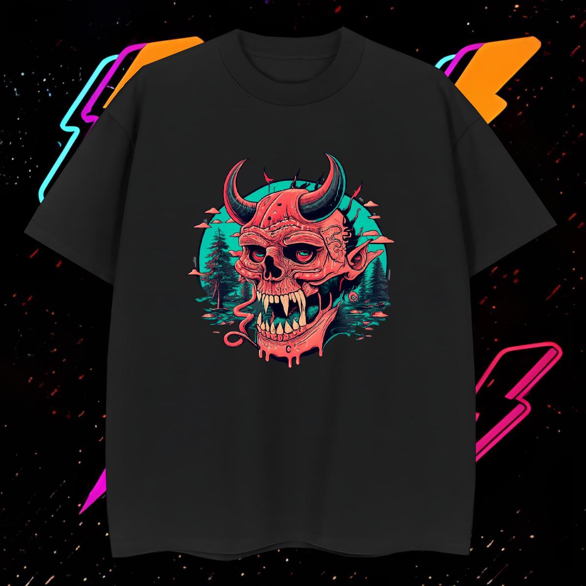 Soft T shirt 230g Pure Cotton skull Hip Hop Street Oversized 4XL O Neck Short Sleeves Couples T Shirts Brand Tops