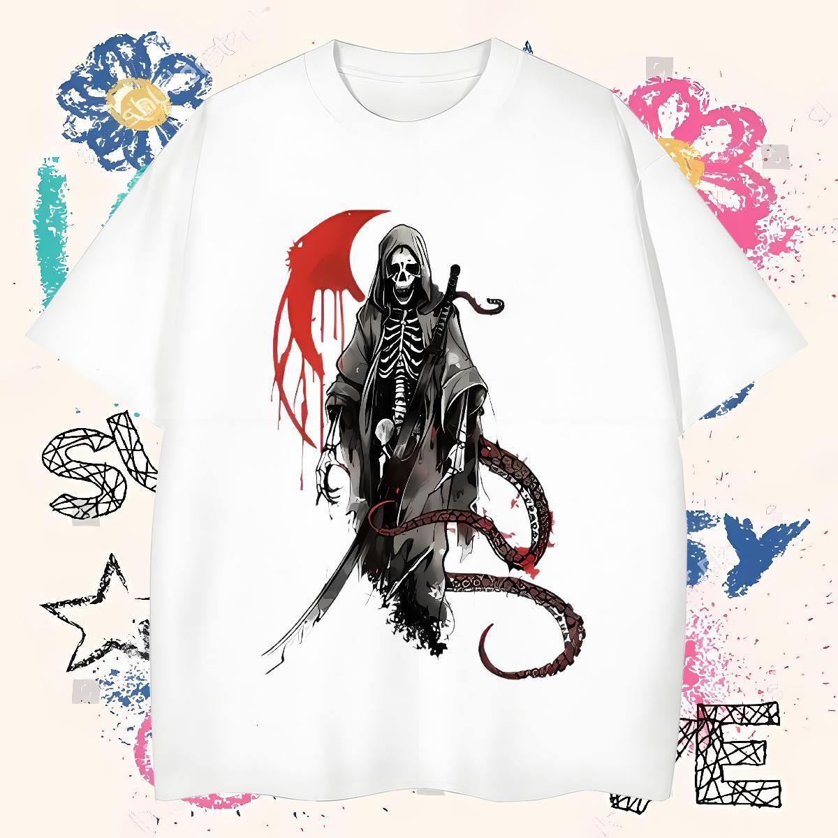 Cool Men T Shirts 100% Cotton 230g skull Home Outdoor Custom Printing Breathable Crew Neck Men Tees Designer Fashion Tops Shirt