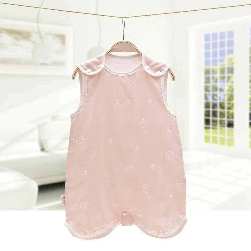 Spring Summer Unique Design Cool Sleeveless 3 Layer Gauze Baby Sleeping Bag Convenient Prevent Kicking Air Conditioning Quilt M240824