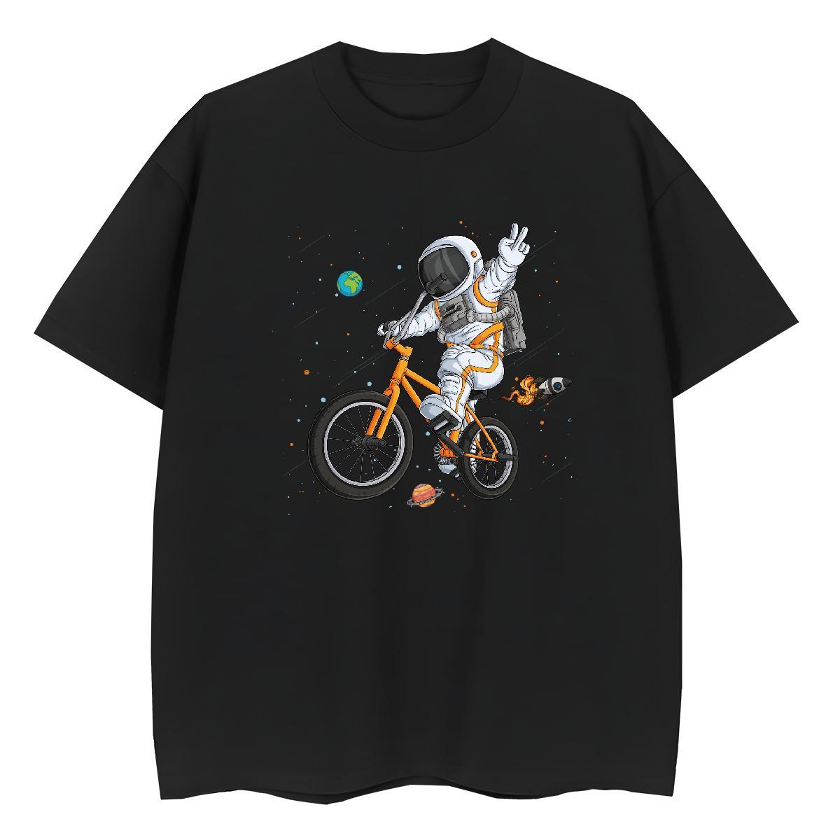 Nice Woman Tshirt 230g Cotton cosmonaut Hip Hop T-Shirts for Women Short Sleeve O-Neck Anime Tees Shirts