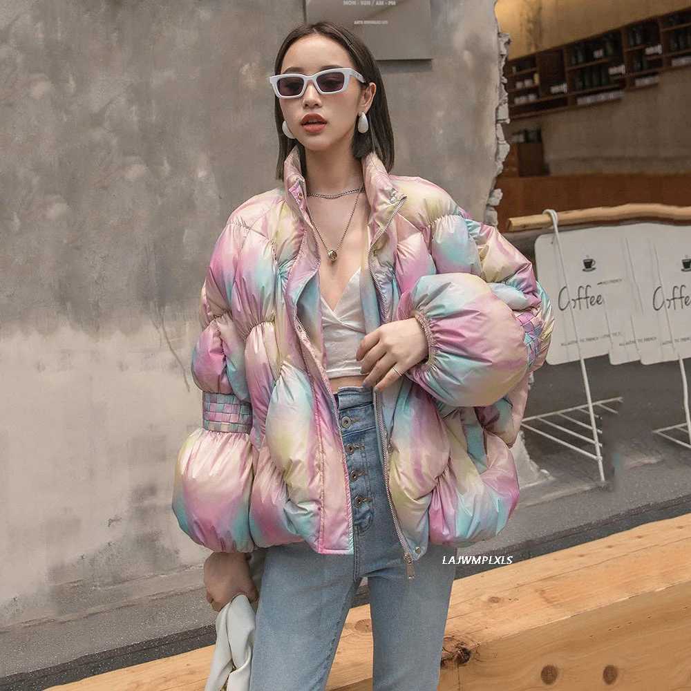Women's Down Parkas High quality 203 new 90% white duck down jacket stand up collar short feather jacket womens winter warm bubble thick jacket Y