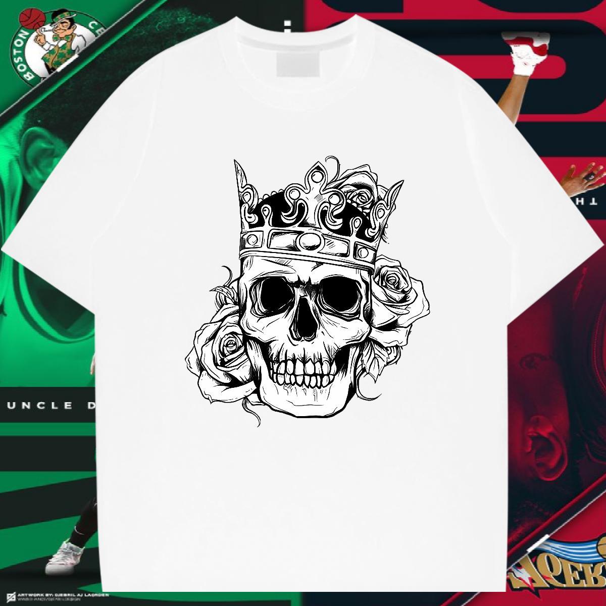Popular T Shirt For Man 100% Cotton 230g skull Home Outdoor Plus Size Cartoon Crew Neck Breathable Mens Tshirts Fashion New Tops