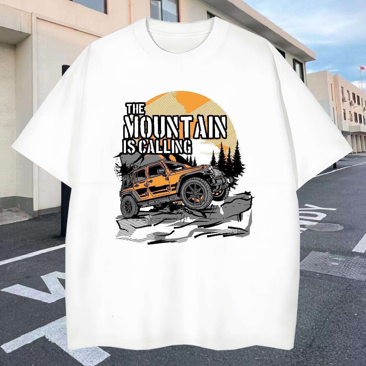 Free Shipping T-Shirts 230g Pure Cotton off-road vehicle Casual Beach White Plus Size Breathable Soft Tshirt for Man Woman Custom Tees