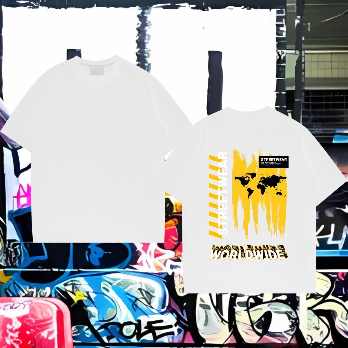 Soft T-Shirts for Men 230g Cotton letter Casual Black Oversized Breathable Crew Neck Tshirts Stylist Tops Tees