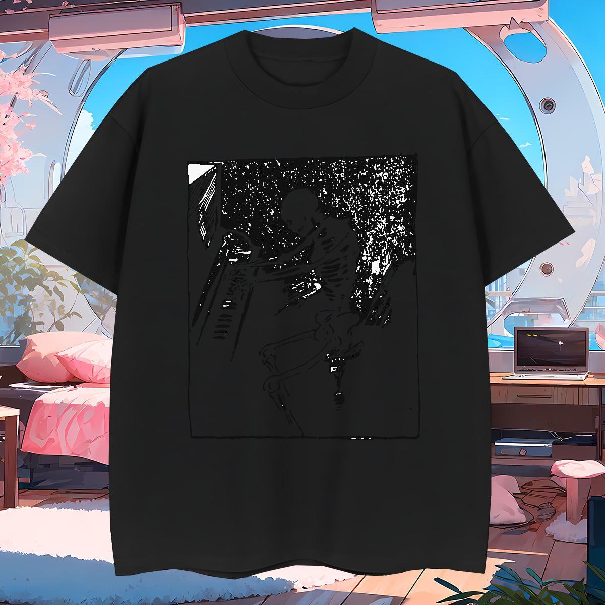Wholesale T-Shirts for Men 230g Cotton skull High Street Hip Hop Custom Big Size Breathable Crew Neck Men Tshirts Factory Direct Tops
