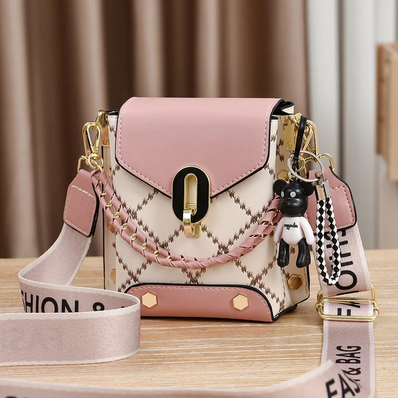 Womens fashion paradigm simple square single shoulder ten font fashionable mini phone bag 240830 90d7
