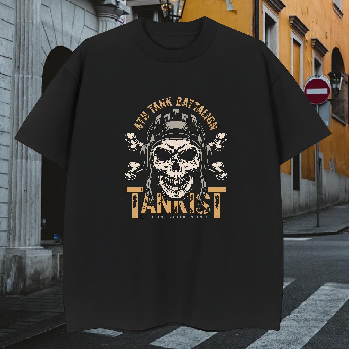 Popular T Shirts Men 100% Cotton 230g skull Casual Beach Custom Cartoon Breathable Crew Neck Couples T Shirts Wholesale Tees Shirts