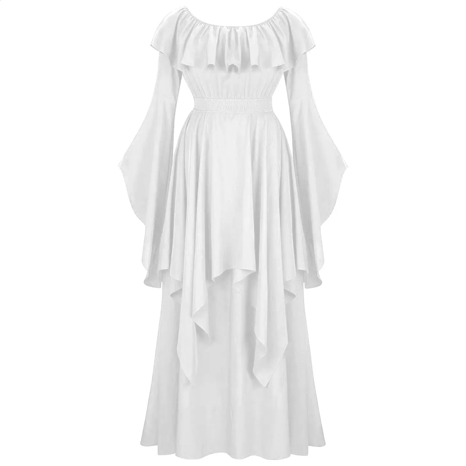 Gothic Halloween dress for women retro witch carnival party trumpet sleeve long plus size 240823