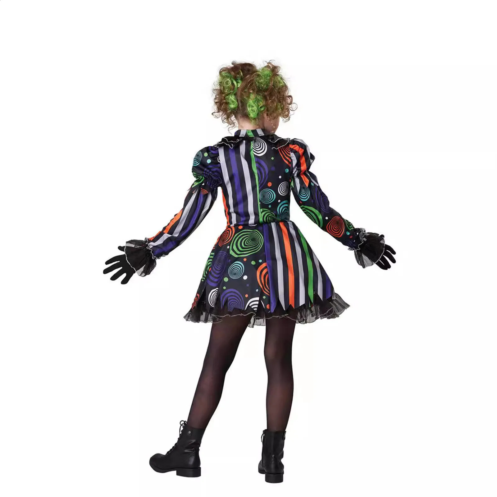 Adult and child roleplaying costumes clown dresses fancy uniforms stockings gloves accessories girls Halloween party 240823