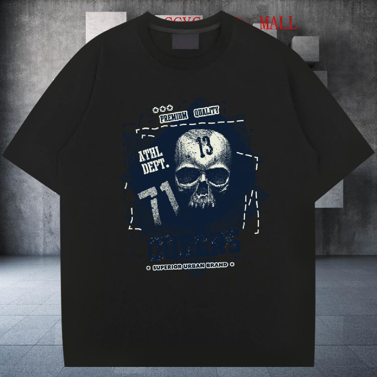 Popular T-Shirts 230g Cotton skull Spring Summer Plus Size Custom O-Neck Short Sleeve Men Tops Tees 2024 Designer Tees Shirts