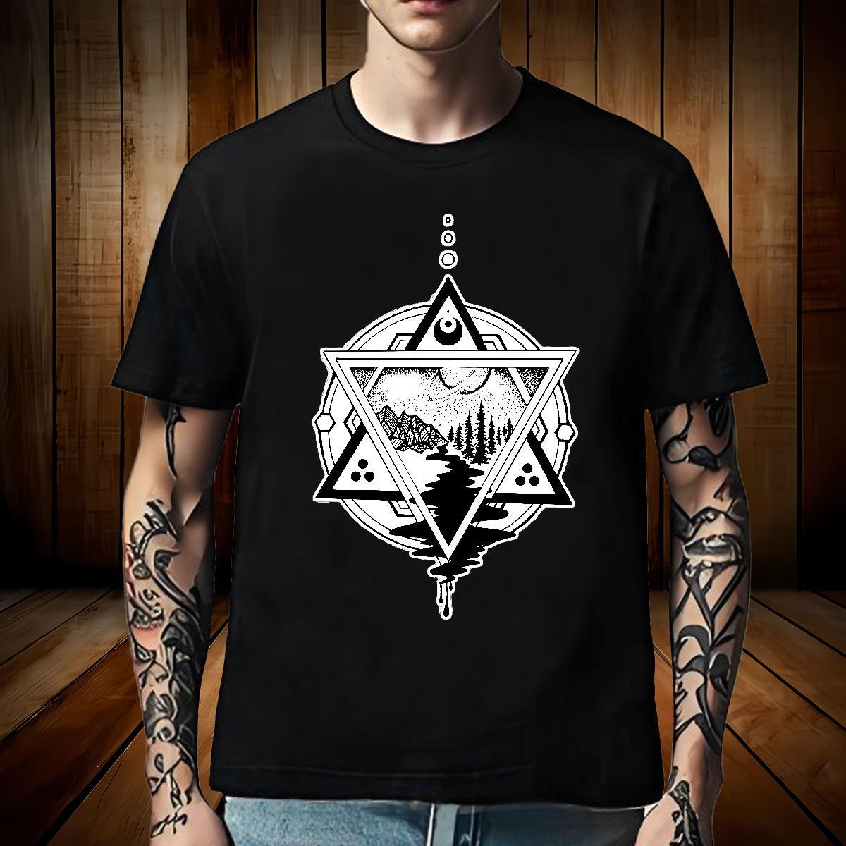 Loose Fit T Shirt For Man 100% Cotton 230g eye of the devil Summer Casual DIY Pure Cotton Mens Tshirts Brand Polos
