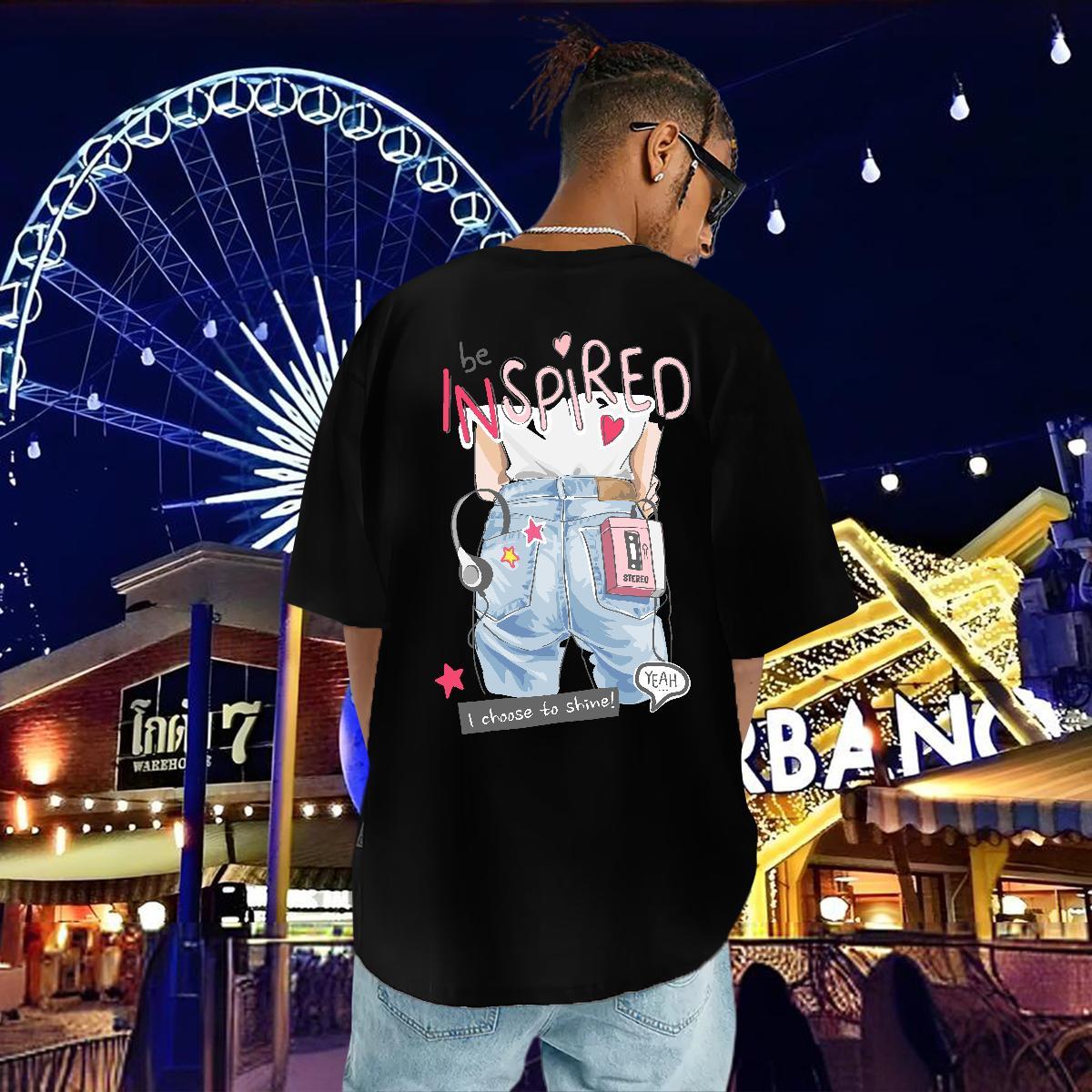 Brand T Shirts Men 230g Cotton letter Hip Hop Street Custom Big Size Short Sleeve O-Neck Men Tees 2024 New Tees Shirts
