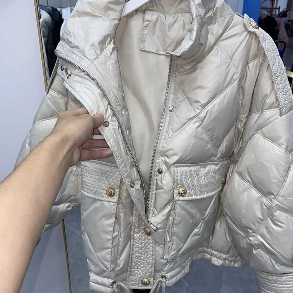 Women's Down Parkas Brand Womens Jackets Women Warm Ultra Light 90% White Duck Down Coat Loose Short Parka Female Outwear Y2408247MQQ