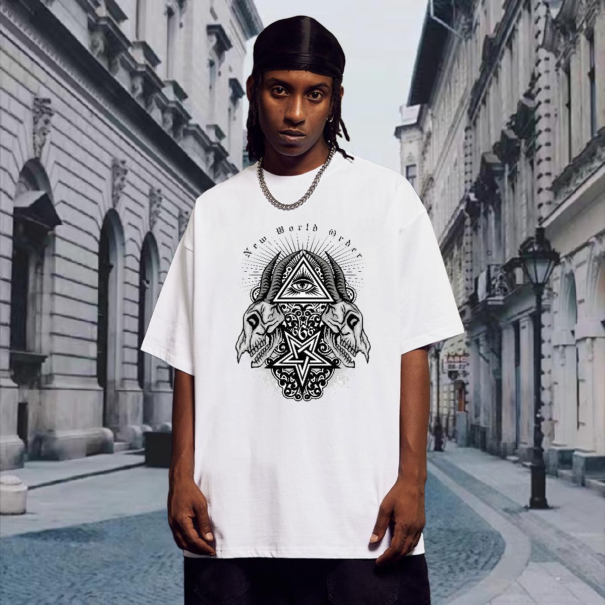 Cool Design T Shirts Men 230g 100% Cotton eye of the devil Home Outdoor Plus Size Custom Breathable Crew Neck Tshirts Stylist Tops Shirt