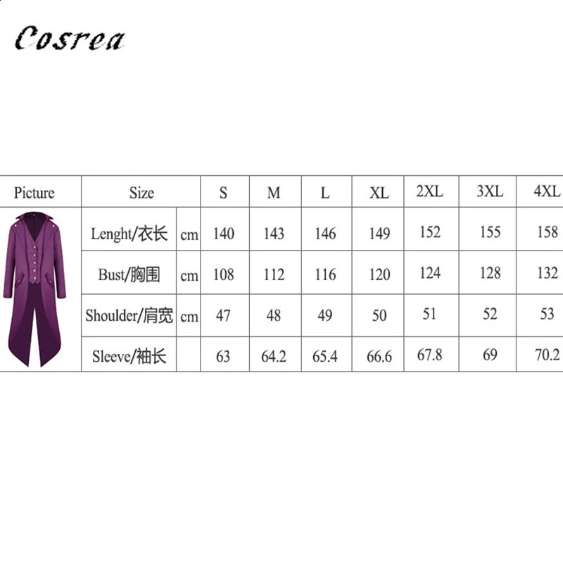 Medieval retro red tailcoat mens jacket coat dustproof cosplay steampunk clothing dress European uniform 240823