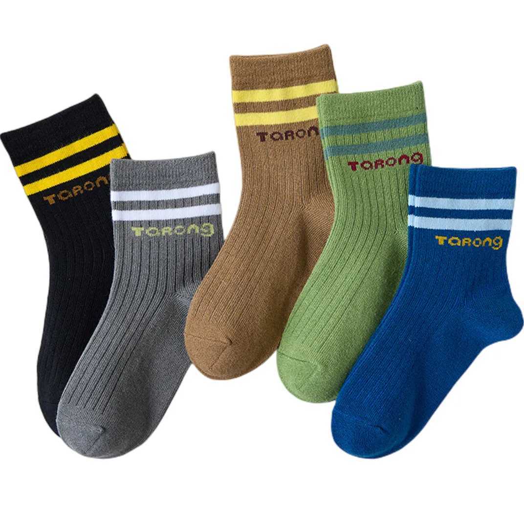 5Pairs Childrens Socks Spring And Autumn Cotton Car Cartoon Boys Socks Kids Sports Socks Boys Girls Quality Breathable Socks CL240824