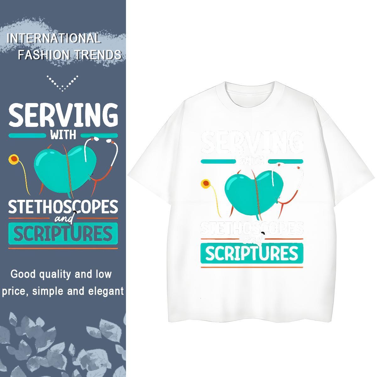 Wholesale Women Tshirts 230g Pure Cotton heart Street Casual T-Shirts Breathable Cartoon Printing L-4XL Clothings