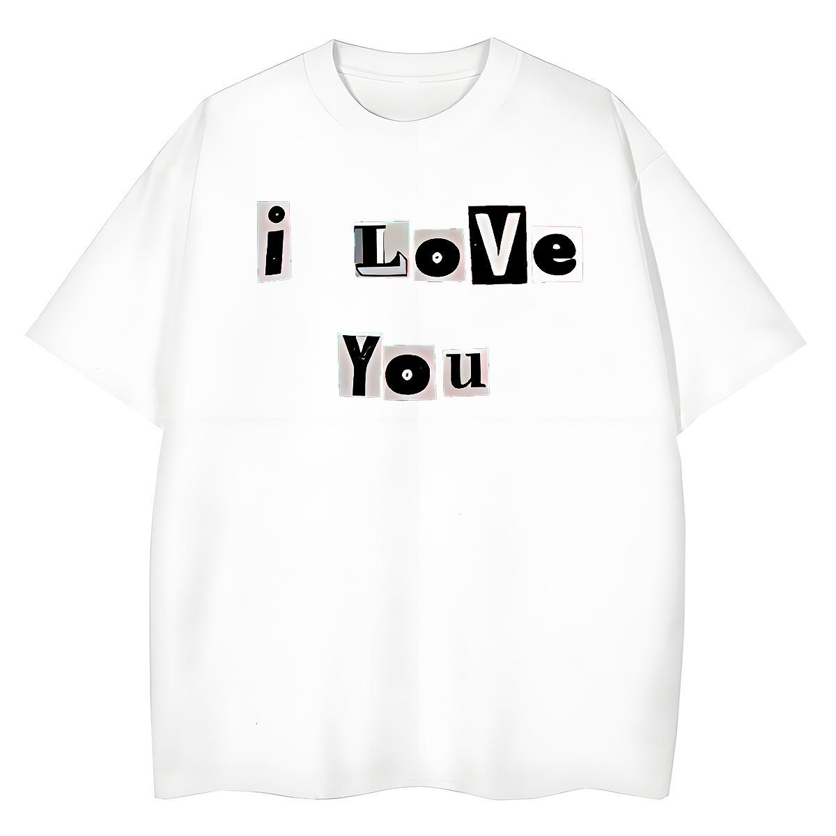 Unisex Man T Shirts 230g Pure Cotton letter Hip Hop Street Custom Printed Breathable Short Sleeve Tshirts 2024 Summer Tees