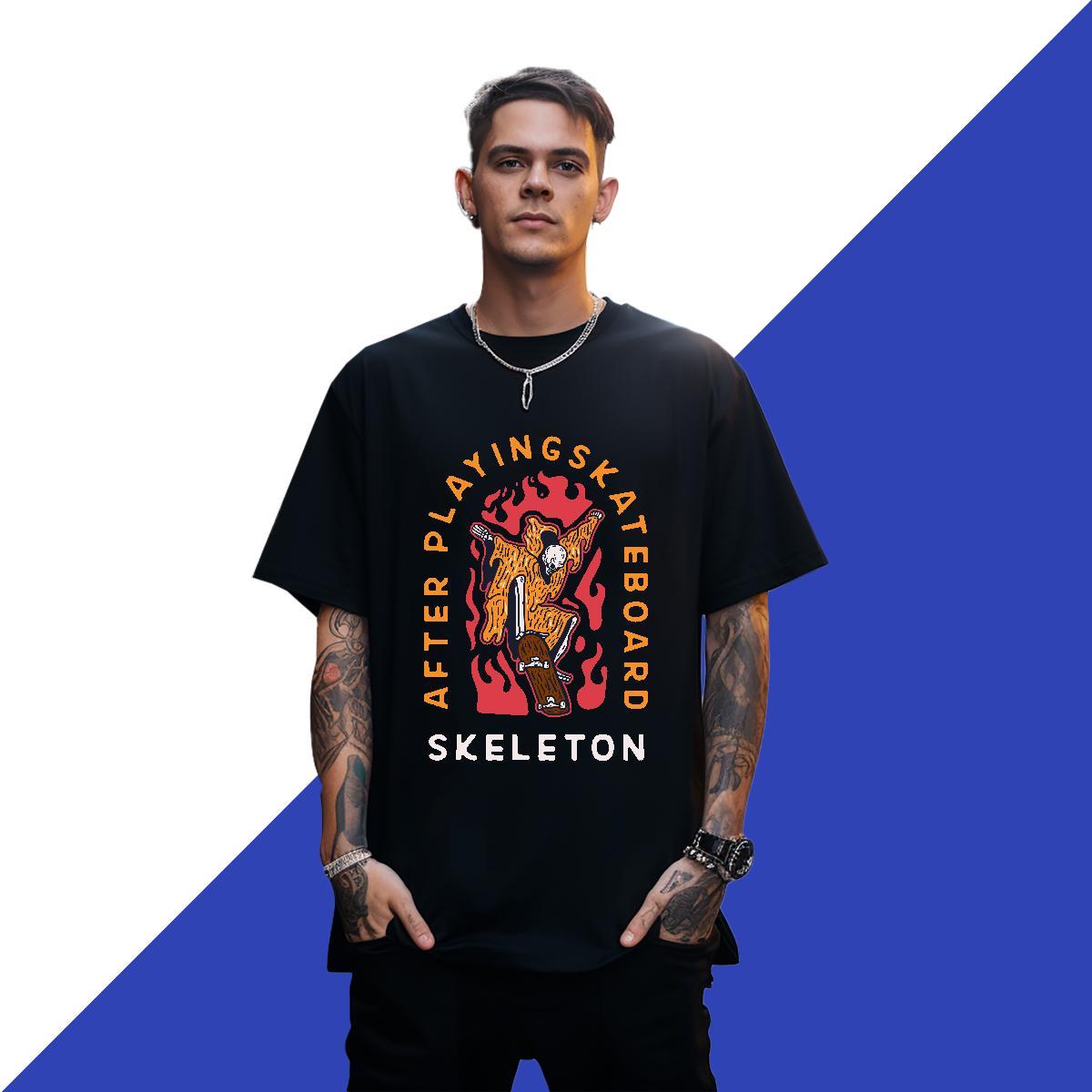 Popular Mens T Shirts 100% Cotton 230g skull Outdoor DIY Logo Oversized Breathable Tshirts Stylist Top Tees