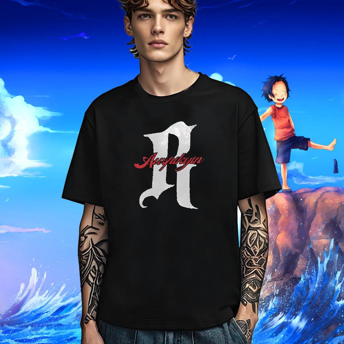 Brand Man T Shirts 230g Cotton letter Casual Daily Wear White Plus Size Breathable Men Tees Wholesale Clothes