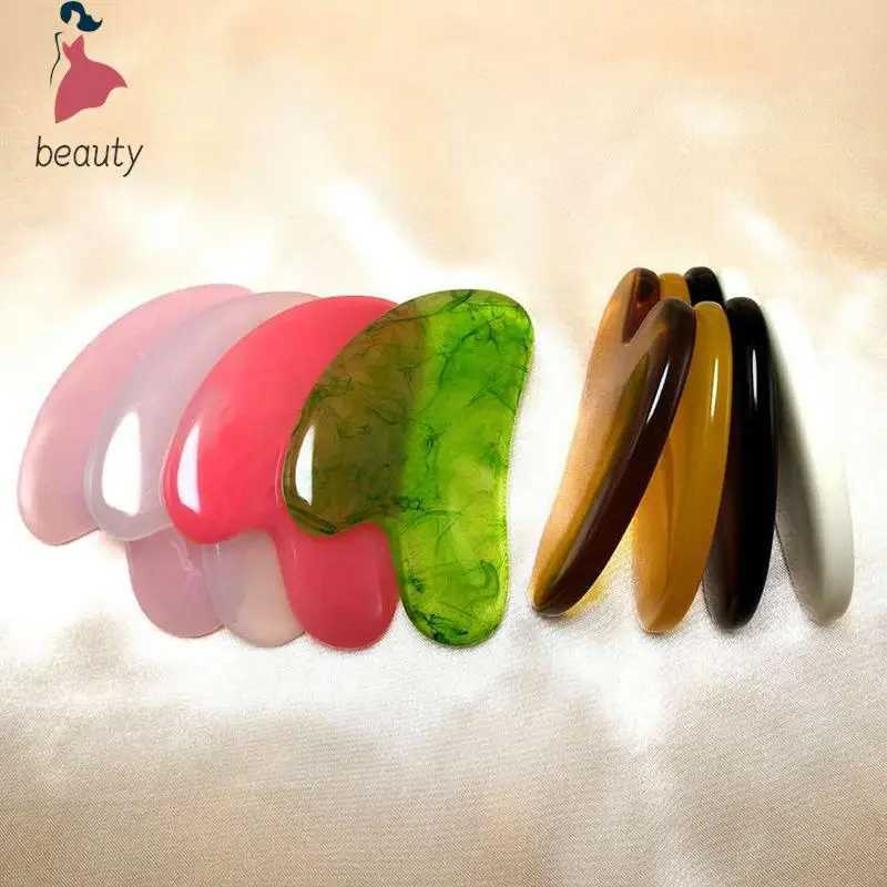 Facial Gua Sha Massage Roller Scraping Board Set Double-Headed Resin Facial Massager Lifting Body Thinning Neck Slimming Lifting CL240824