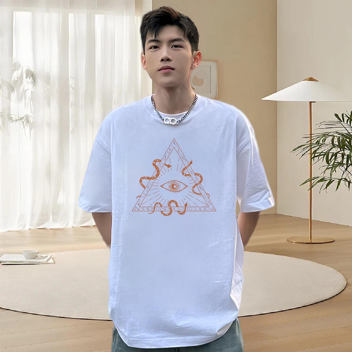 Designer T-Shirts 230g 100% Cotton eye of the devil Outdoor Custom Cartoon Crew Neck Breathable Men Tshirts Fashion Designer Top Tees