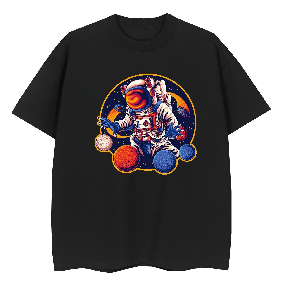 Loose fit Woman Tshirt 230g Cotton universe Daily Wear T Shirts Women Crew Neck Oversized Clothings