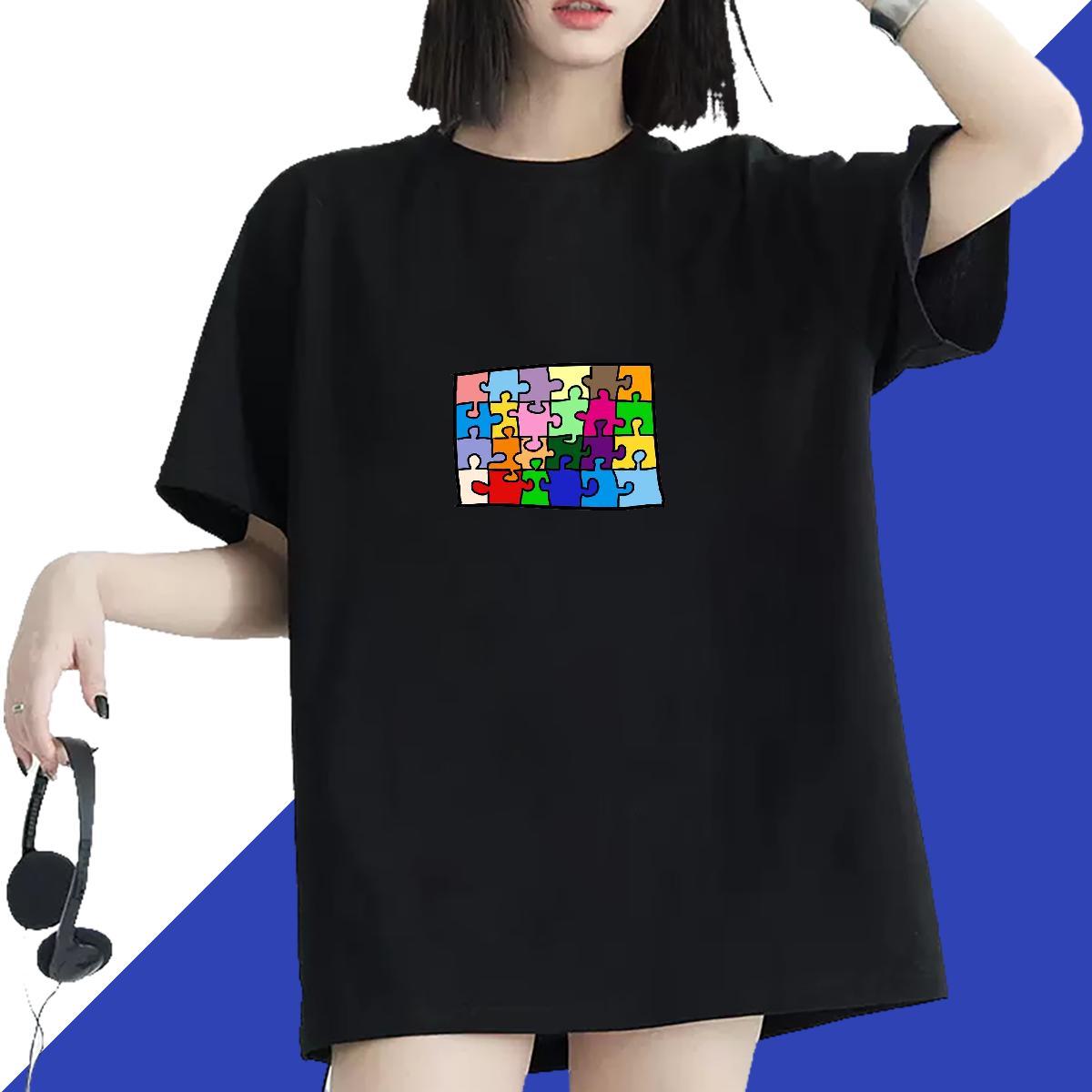 Free Shipping Women Tees 230g Cotton painting Street Wear Womens T Shirts Short Sleeve O-Neck Customized Clothes Shirt