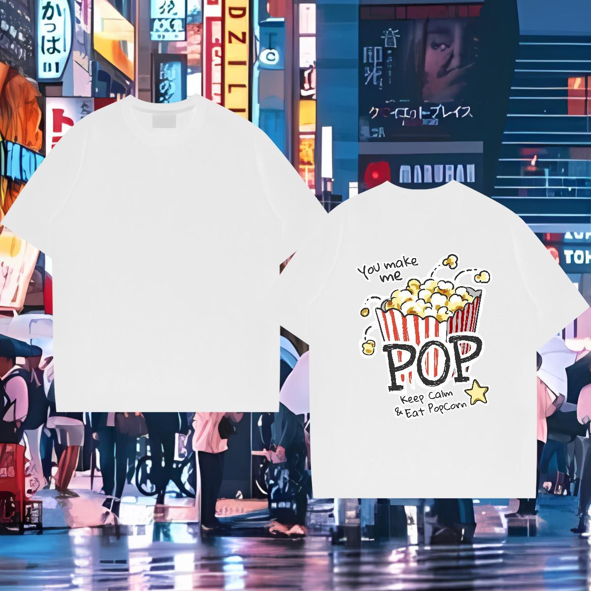 Popular T-Shirts 230g 100% Cotton letter Street Wear Skull Short Sleeve O-Neck Men Tshirts Fashion Casual Clothings