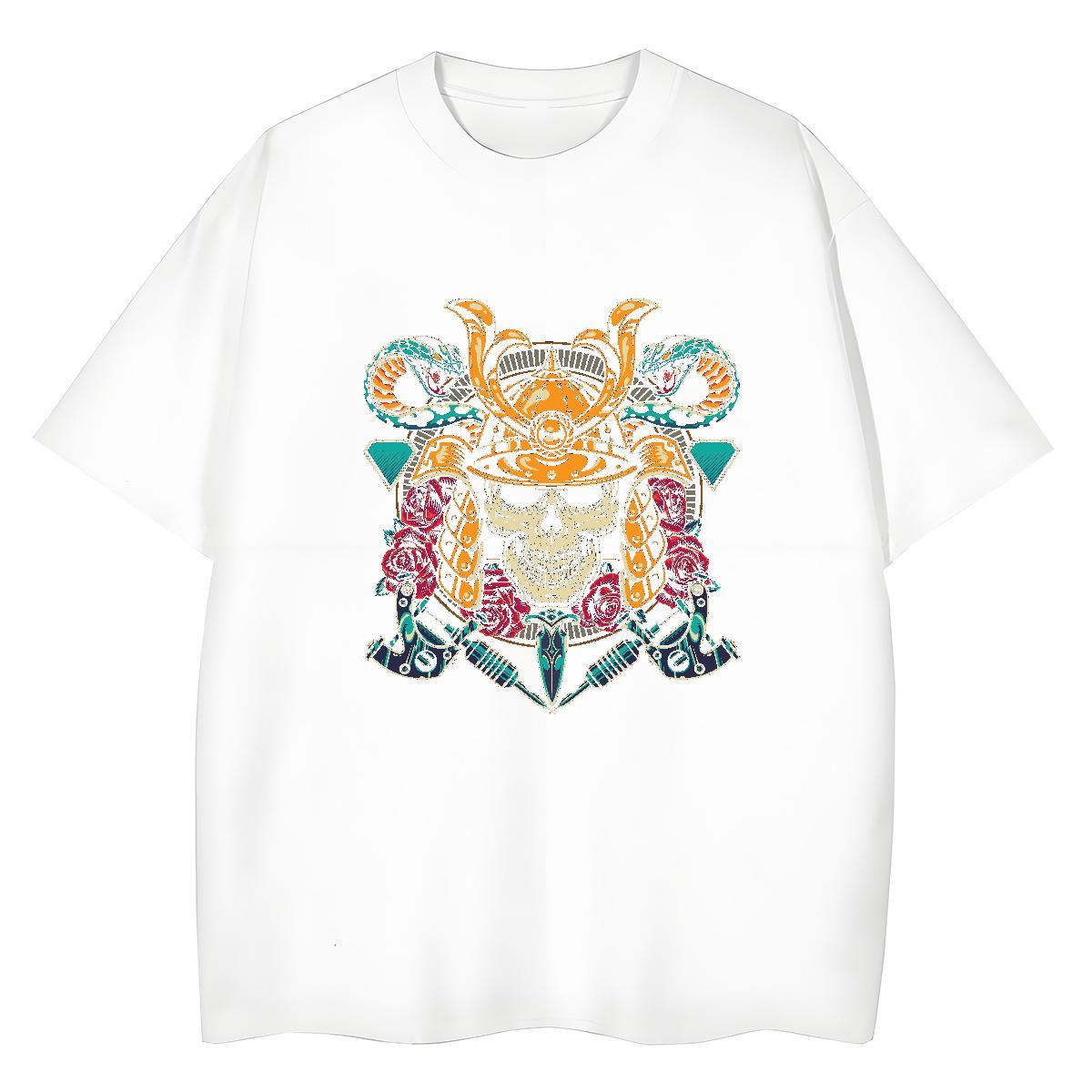 TOP Quality Men T Shirts 230g 100% Cotton skull Beach Custom Printing Short Sleeve Soft Men Tshirts 2024 Designer Clothes