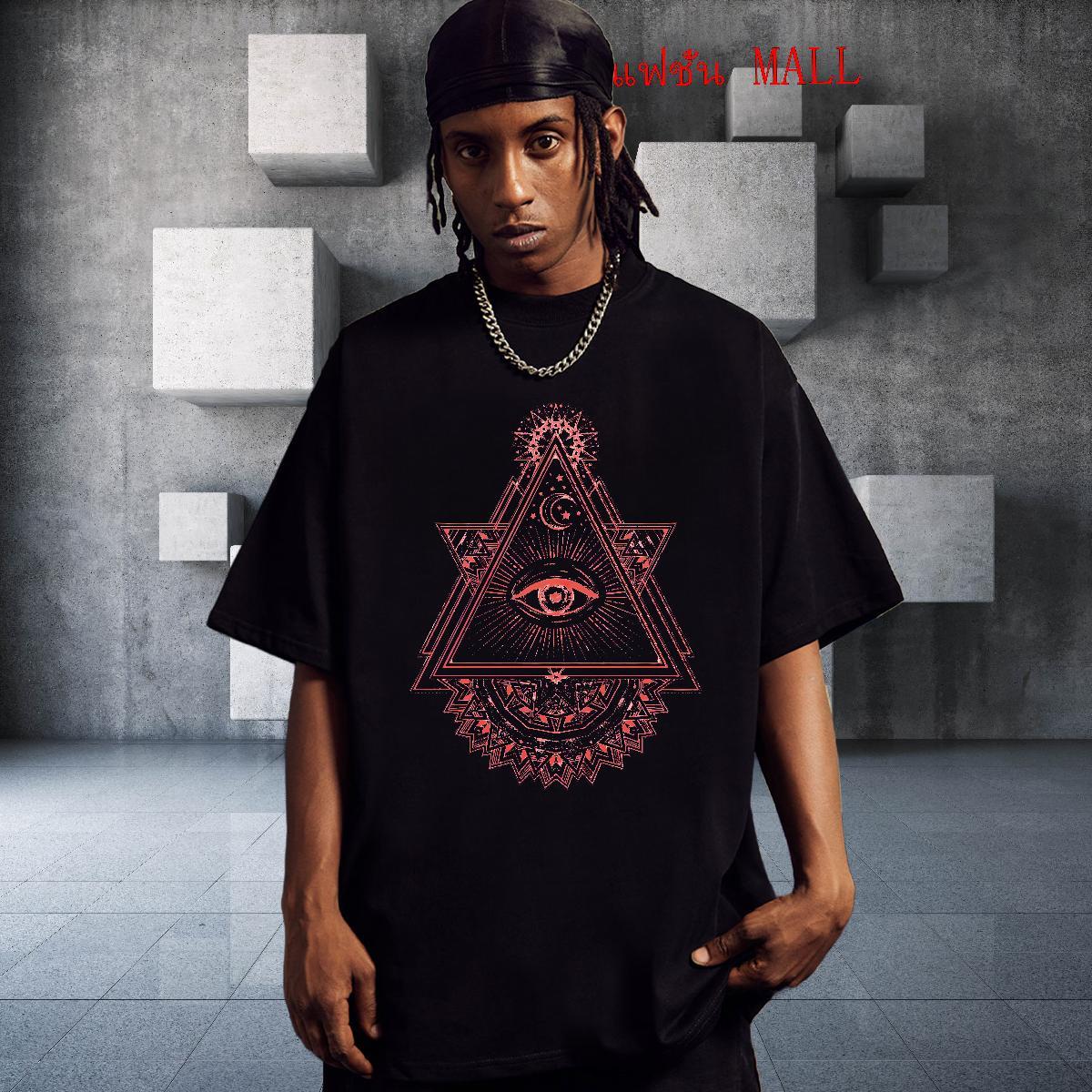 TOP Quality T shirt 230g Cotton eye of the devil Sports Casual Custom Printed Breathable Short Sleeve Men Tees 2024 DIY Tops