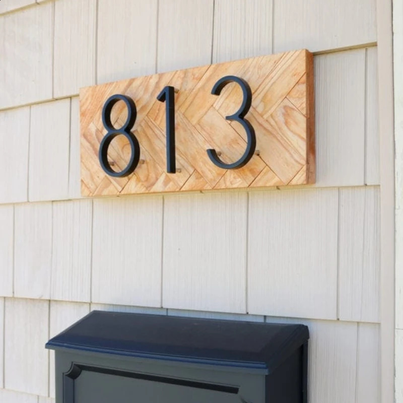 125mm Floating House Number Letters Big Modern Door Alphabet Home Outdoor 5 in.Black Numbers Address Plaque Dash Slash Sign #0-9 240823