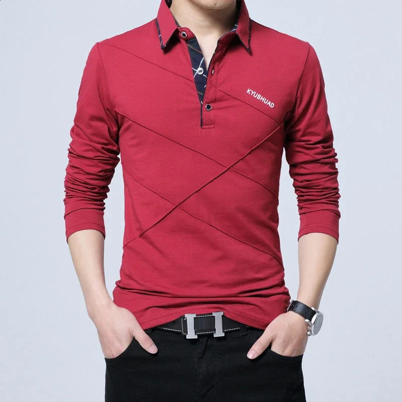 5XL polo shirt collar mens plus size 3XL 4XL autumn button long sleeved casual dress 240823