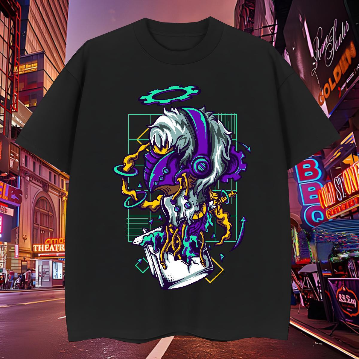 Loose Man T Shirts 230g Pure Cotton ET Hip Hop Oversized 4XL Breathable Short Sleeve Men Tshirts 2024 Clothings