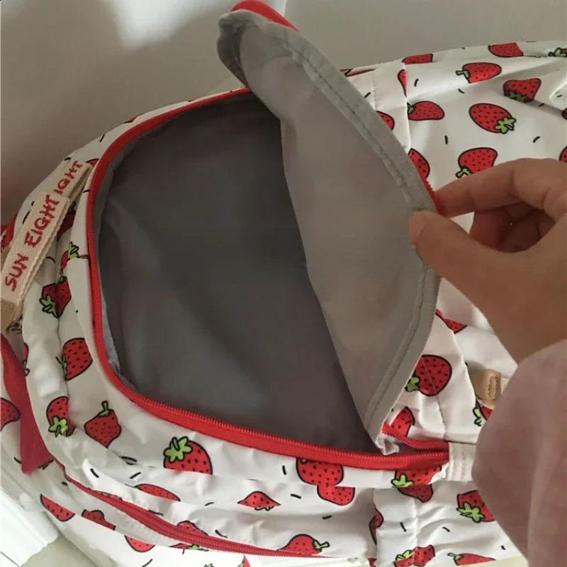 Kawaii Cute Backpacks for hot Girls: Strawberry Print Haruku School Bag