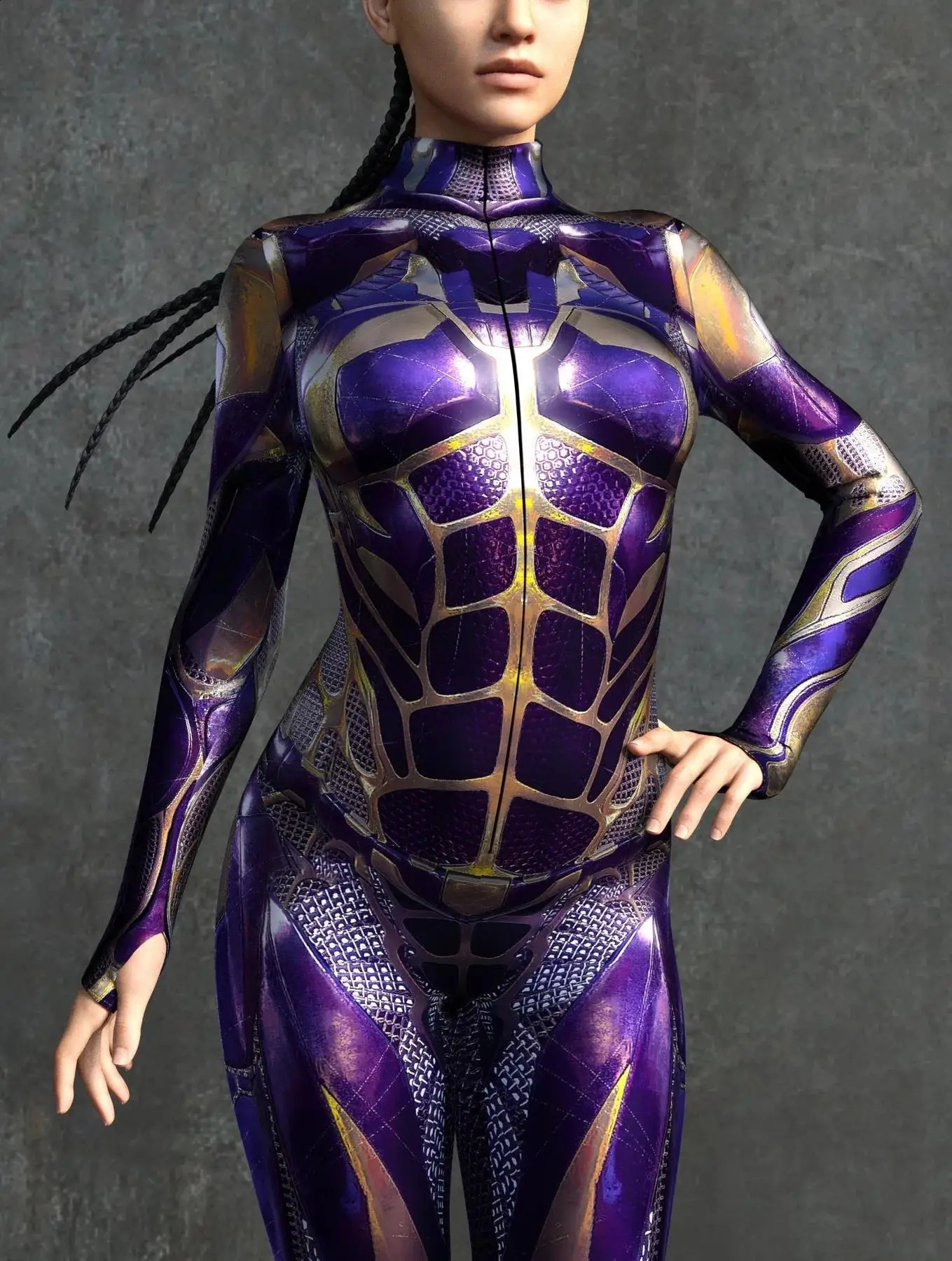 Mechanical cyberpunk tight fitting womens zipper jumpsuit Zentai 3D Halloween game party costume female roleplaying set 240823