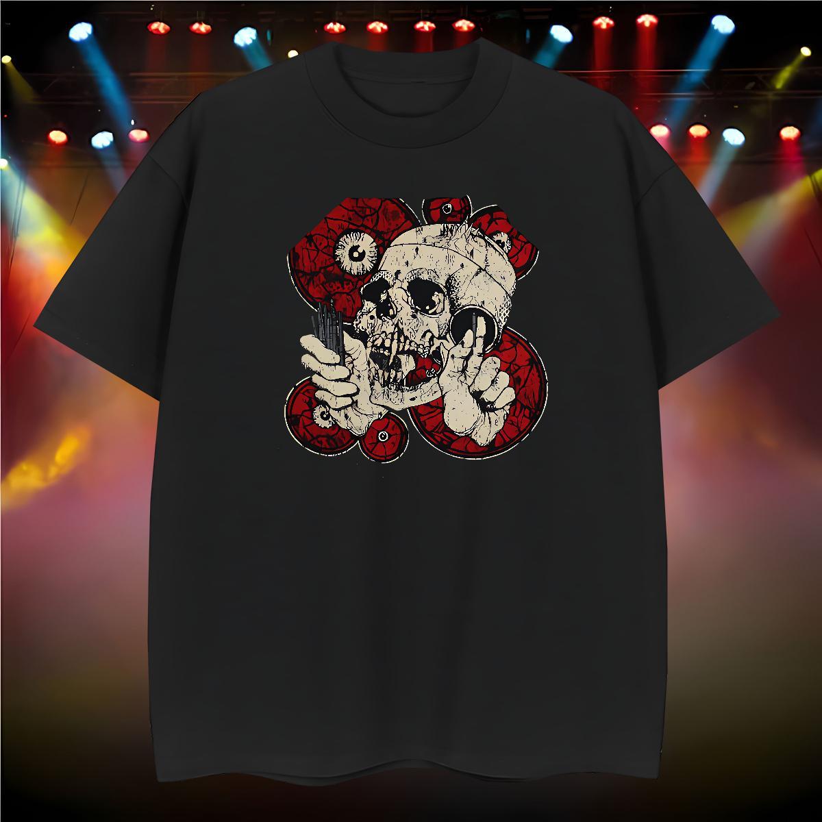 Cool Man T Shirts 230g Cotton skull Spring Summer Custom Print Plus Size Breathable Crew Neck Mens Tshirts New Tees Shirts