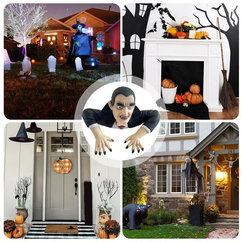 Move Figure Decoration Halloween Zombie Decoration Horrible Halloween Grave Walker Vivid Latex Zombie Statue For Home 240823