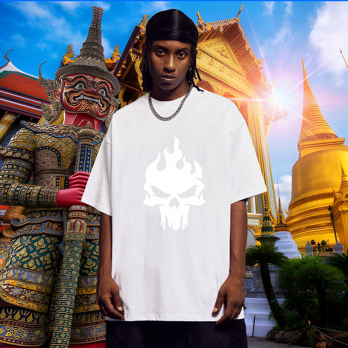 Designer T shirt 230g Cotton skull Sport Custom Anime Short Sleeve Soft Tshirts Fashion Wear