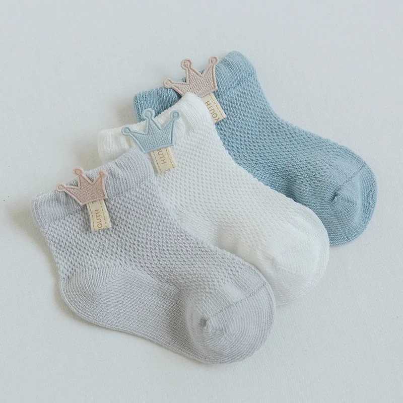 Lawadka 3Pairs/set Baby Girls Boys Socks Summer Mesh Thin Newborn Socks for Girls Cotton Solid Casual Toddler Sock Age for 0-5Y CL240824