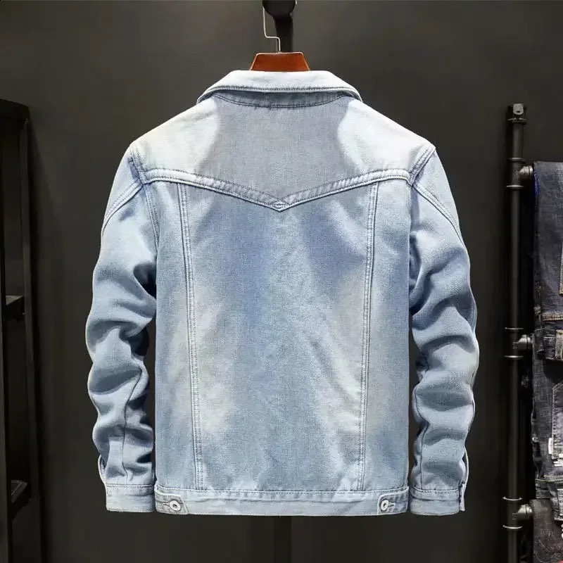 Winter denim cotton jacket mens apron thickened plus size warm top 240824