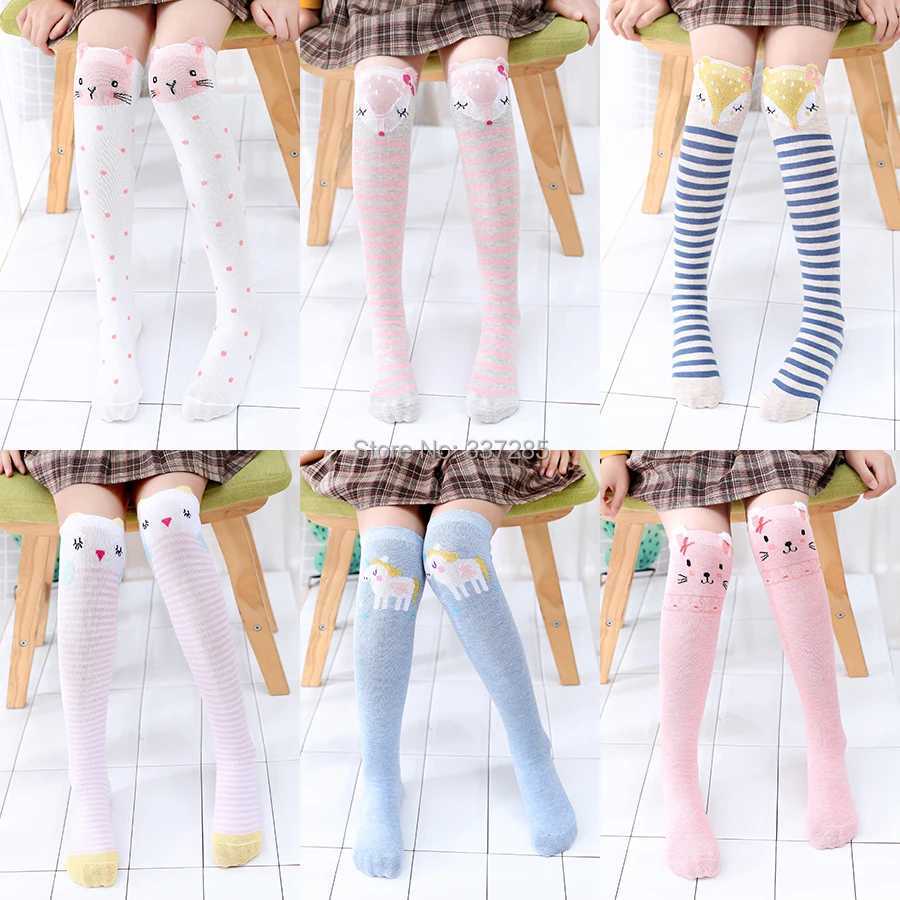 Children warmer ankle short lovely socks Cartoon Cute Kids Girl Knee High Socks infant cotton Baby Animal Over Knee Socks girls CL240824