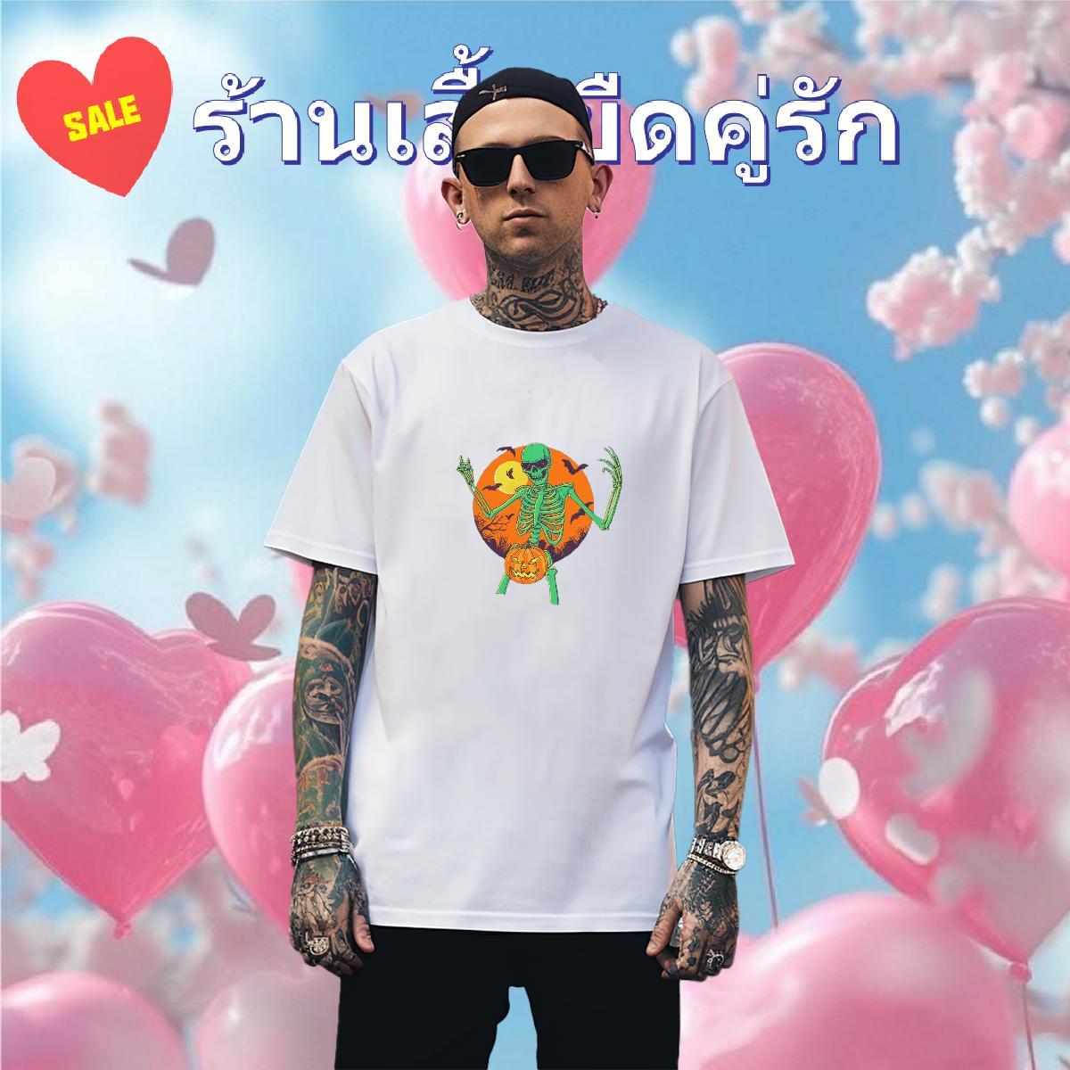 High Quality Mens T Shirts 230g 100% Cotton skull Outdoor Customized Crew Neck Couples T Shirts Free Shipping Top Tees