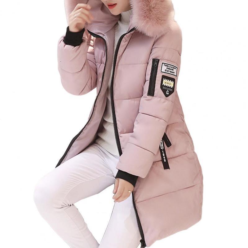 Winter Jacket Womens Fur Necklace Long Basic Thick Cotton Mat Parkas Wear w240824
